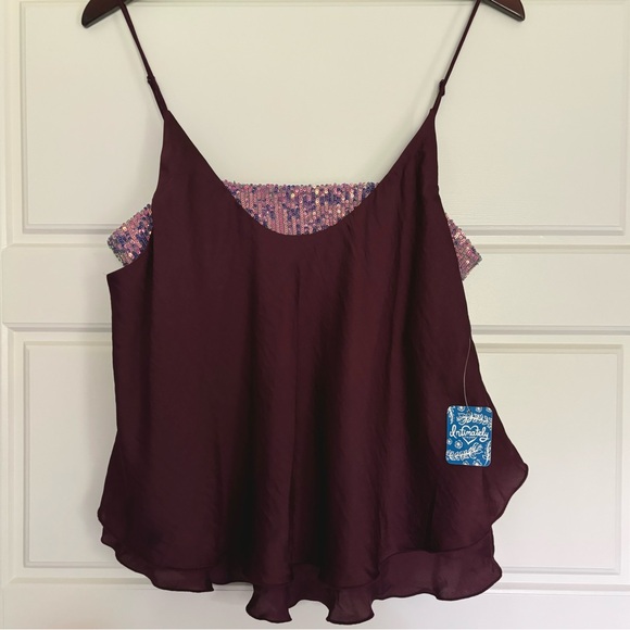 • NWT! [Free People] Sequined Layering Cami • - Picture 10 of 12